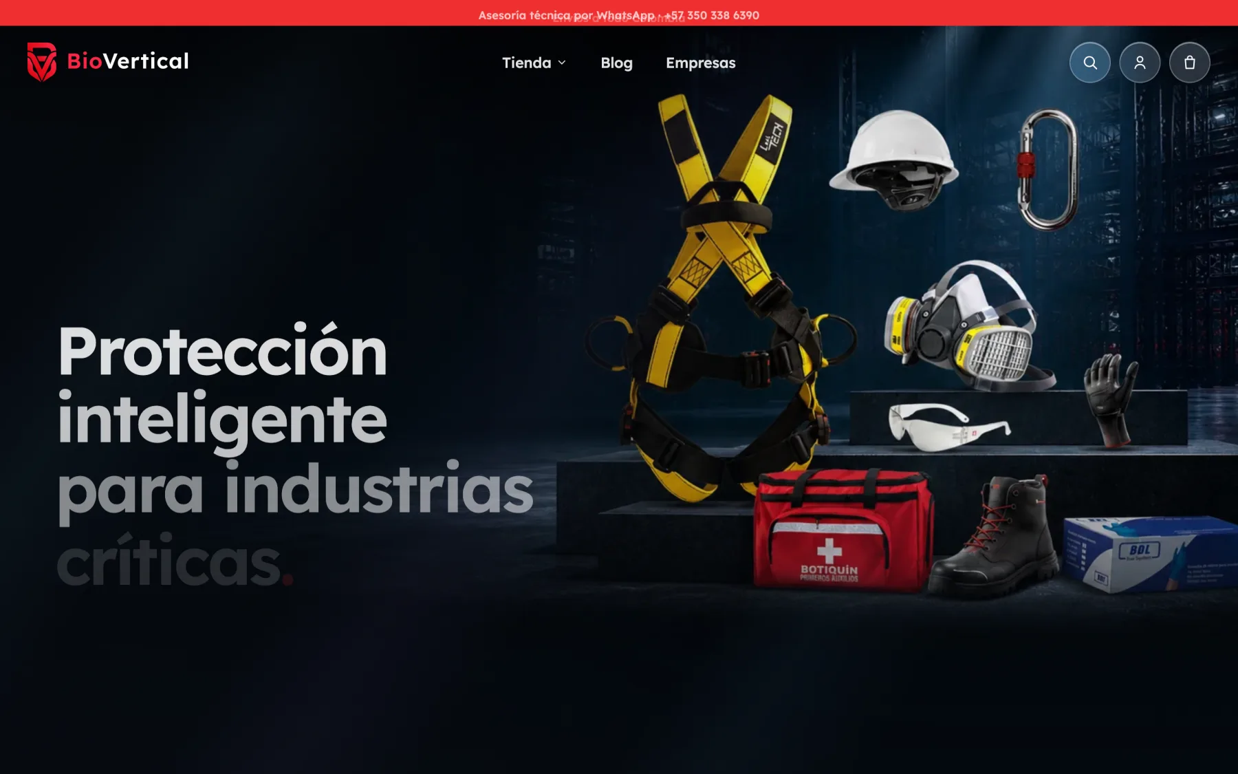 BioVertical — Tienda de seguridad industrial y rebranding completo